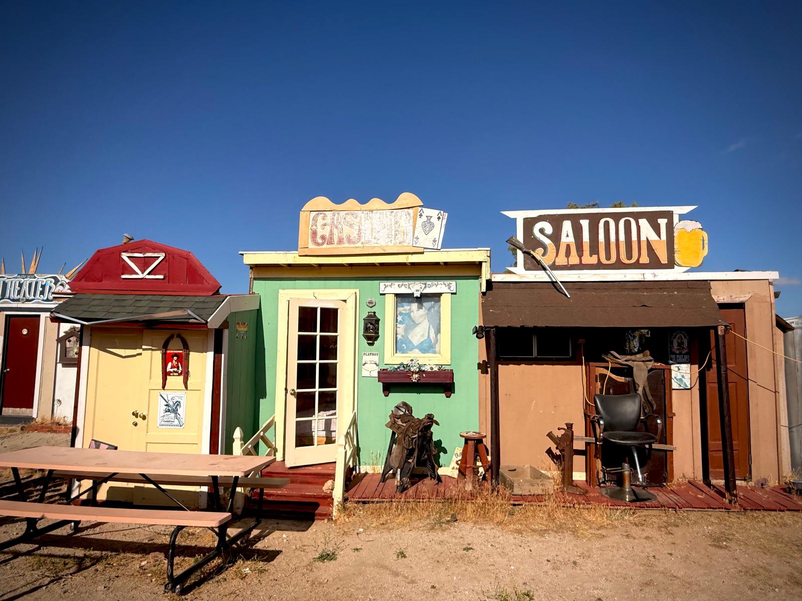 The casino and saloon fronts on the main strip